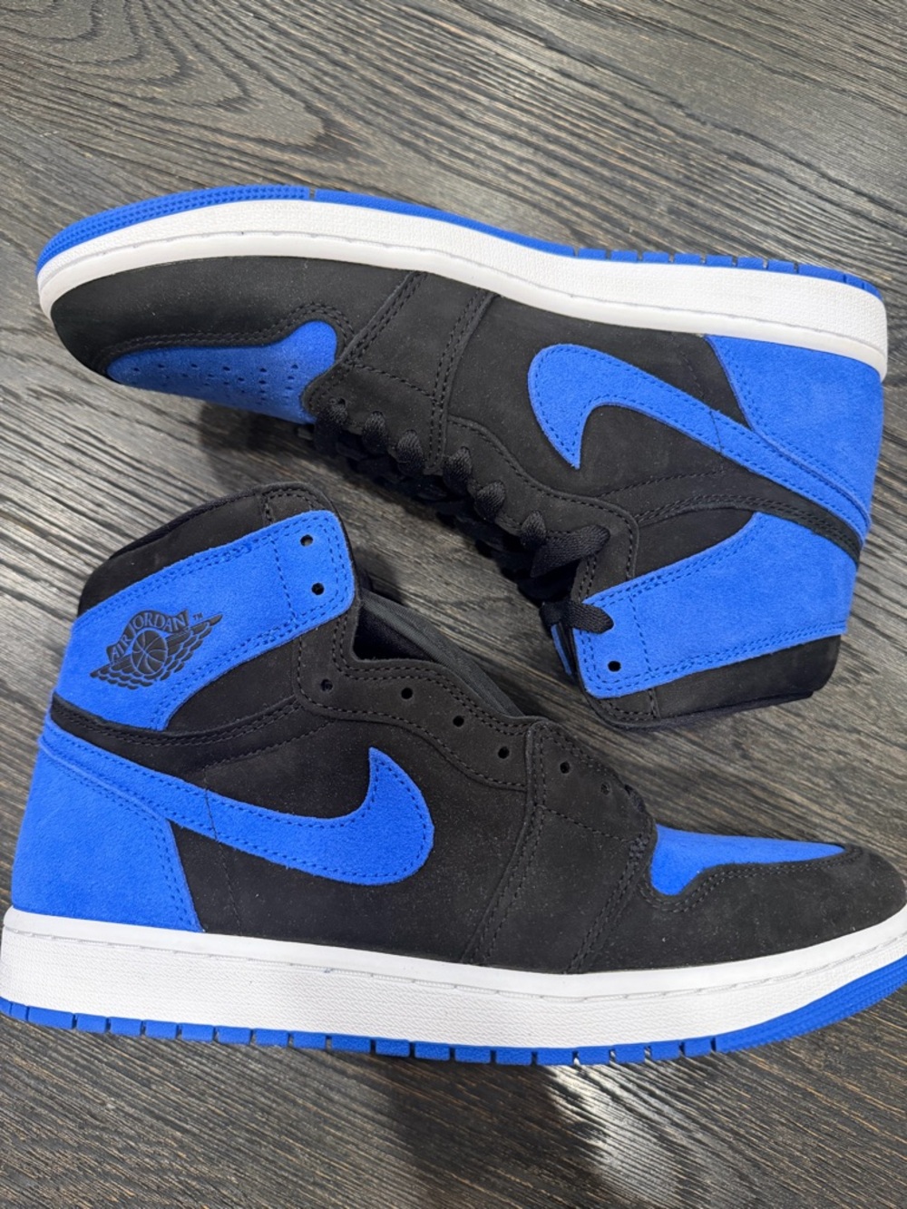 Nike Air Jordan 1 Retro High OG Black/Royal Blue White mens size 10